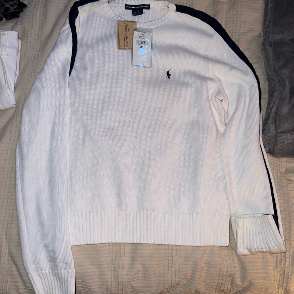 Polo Ralph white knitted sweater